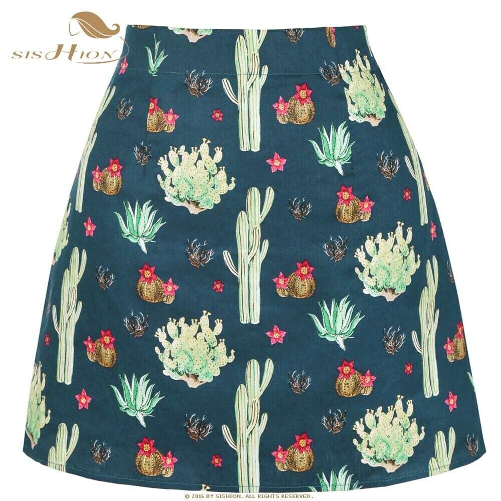 Floral Toucan Mini Cotton Vintage Slim Retro Sexy Skirts