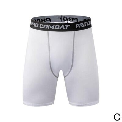 CARTERBRITO: Men's White Athletic Compression Sports Shorts