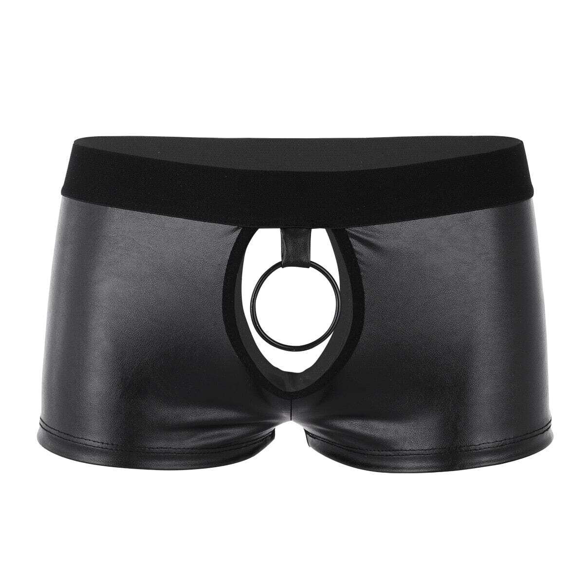 Inlzdz: Men's Lingerie Latex Panties Leather Exotic Underwear