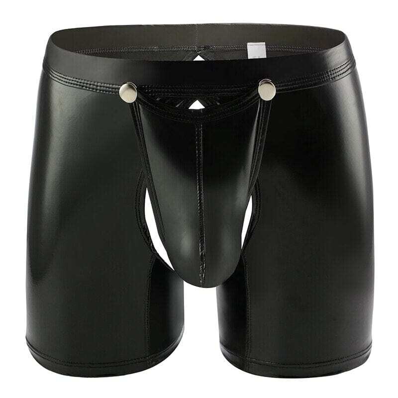 Yufeida: Men's Sexy & Erotic Leather Lingerie Boxer Shorts