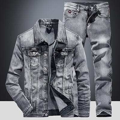 Pgfatguy: Men's Smoky Gray Long Sleeve Denim Jacket + Jeans