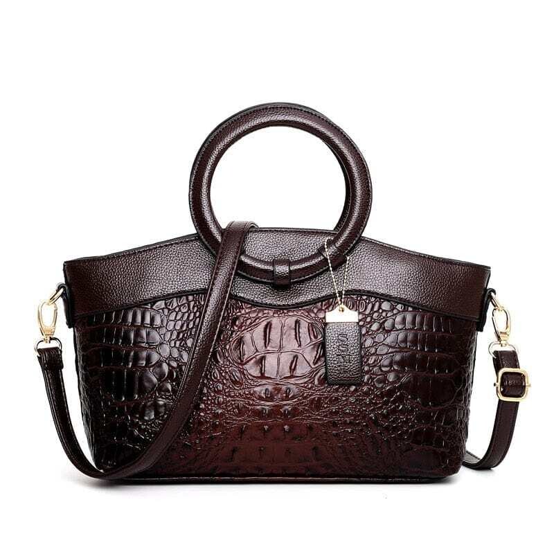 ValenKuci: Women's  Luxury Designer Crossbody Crocodile Leather Tote Retro Handbag