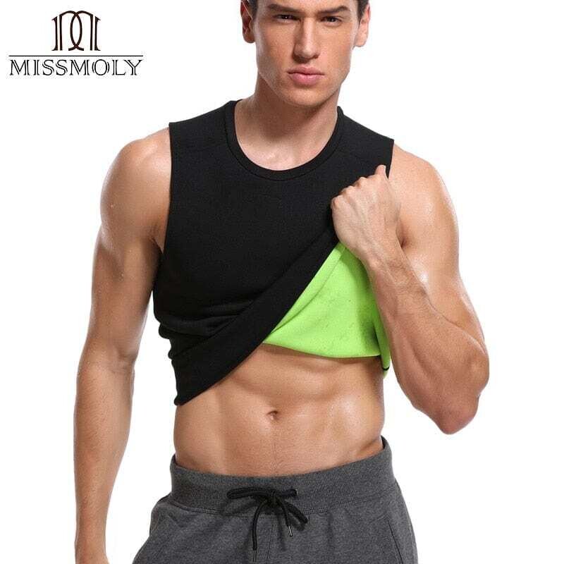 Miss Moly: Men's Neoprene Body Slimming Waist Trainer Tummy Reducing Promote Sweat Shapewear Male Modeling Vest