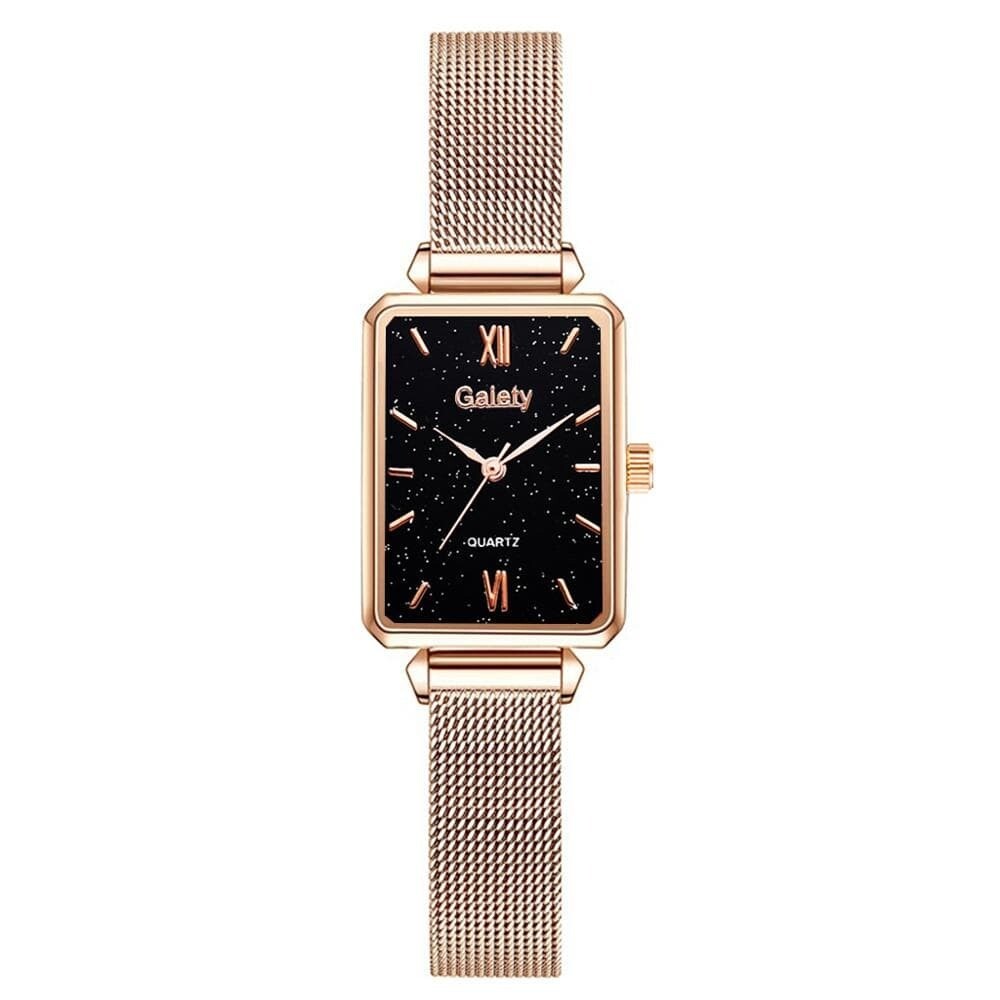 GAIETY:  Women's Luxury Simple Rose Gold Mesh Ladies Watch & Bracelet