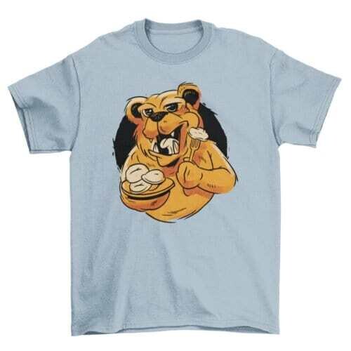 Bear eating t-shirt