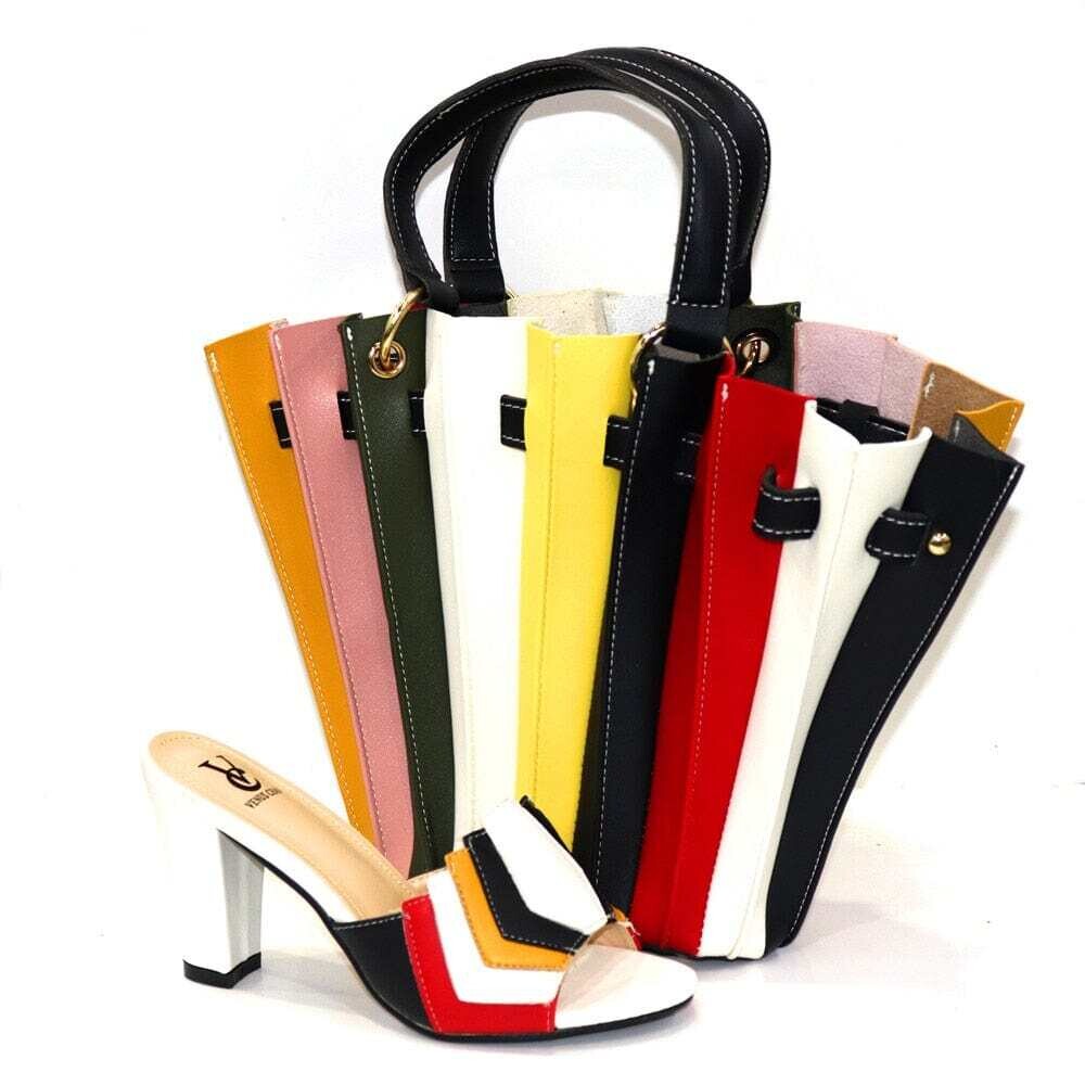 Women's Multicolor Color Classic & Top-Grade Style Party Shoes & Handbag Sets by Venus Chan