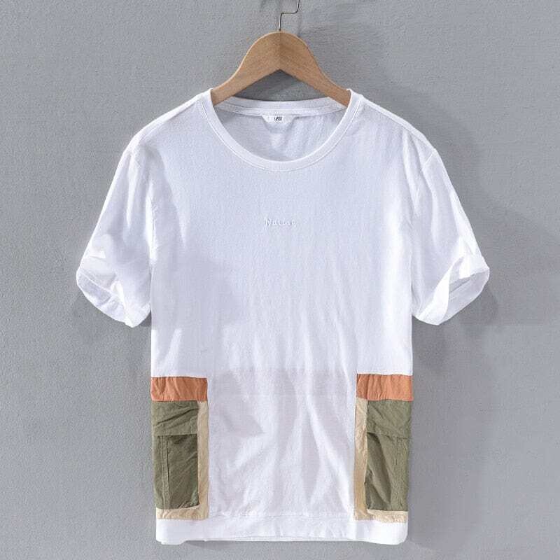 Men's Trendy Linen Short-Sleeved White T Shirts