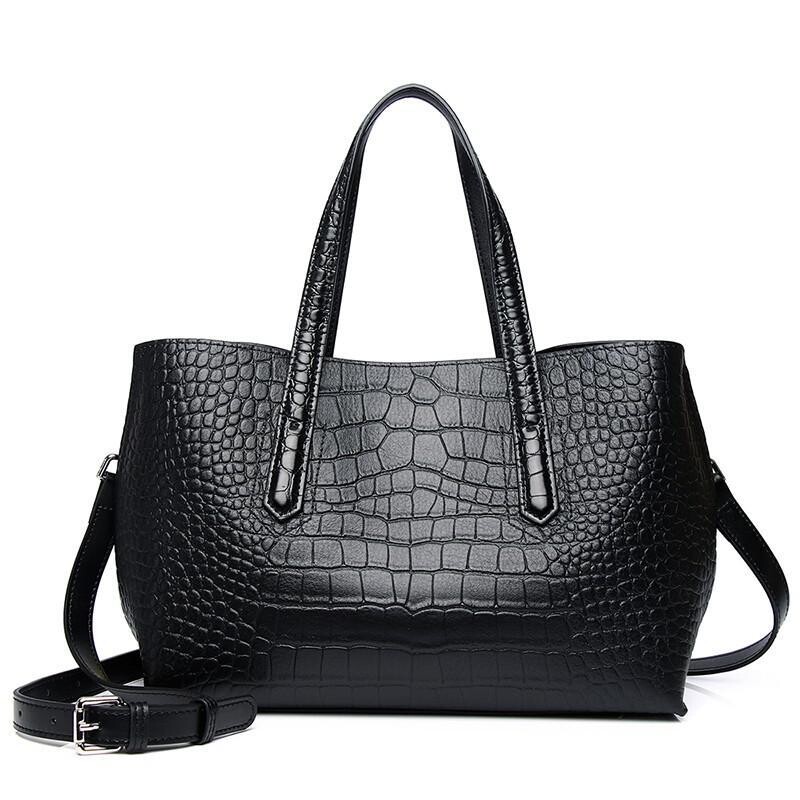 Unishow: Women's Genuine Leather Alligator Pattern Tote Bags