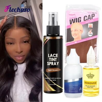 Lace Tint Stick + Wig Glue + Lace Tape Remover + Wig Cap + Hair Brush Wig Accessories Kit