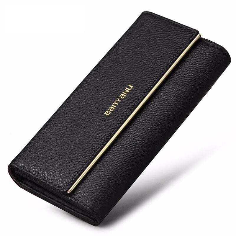 Genuine Leather Ladies Wallet RFID Long Clutch Purse with Phone Money Clip