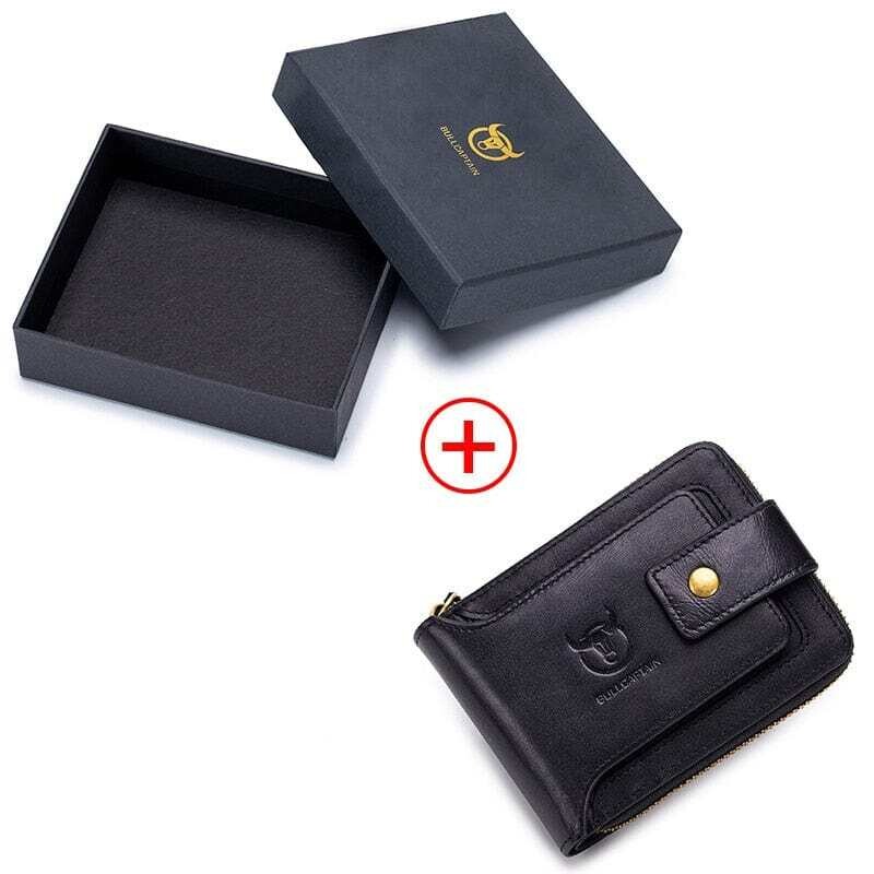 BULLCAPTAIN Men's Wallet Genuine Leather Rfid Card Bags
