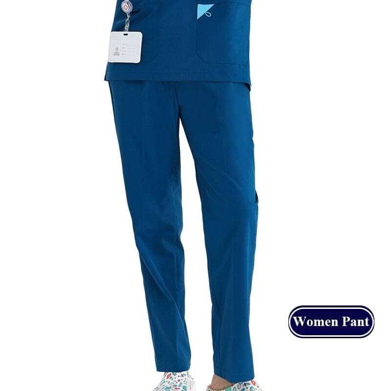 Cheap Cargo Scrub Pant Medical Fabric Women Man Nurse Poplin Full Elastic Drawstring Comfort Petite Basic Pants M-DK