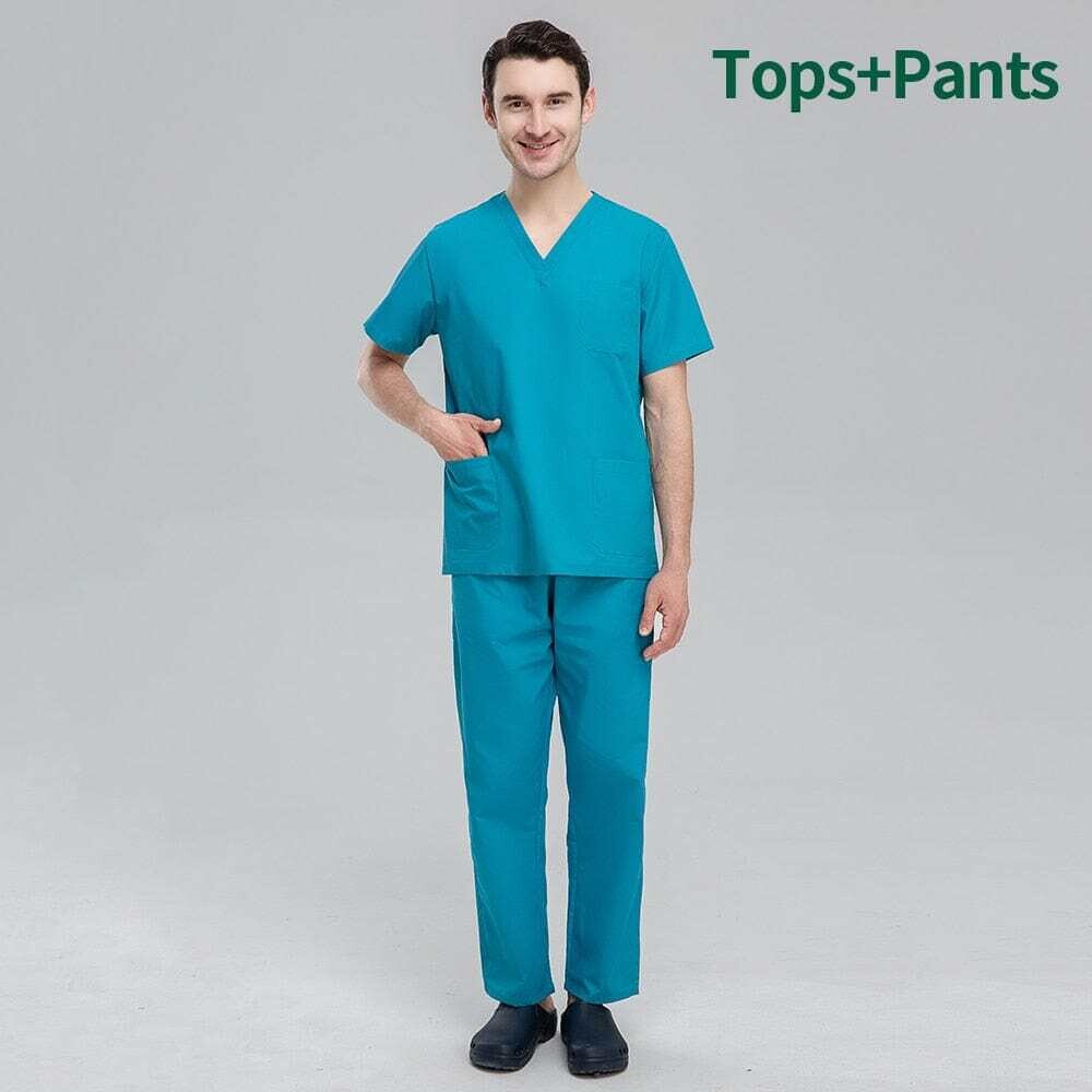 Unisex Pet Grooming Clinic Nursing Clothes Workwear Womens Scrub Sets Tooth Health Check Work Uniform Suits Medical Doctor Suits