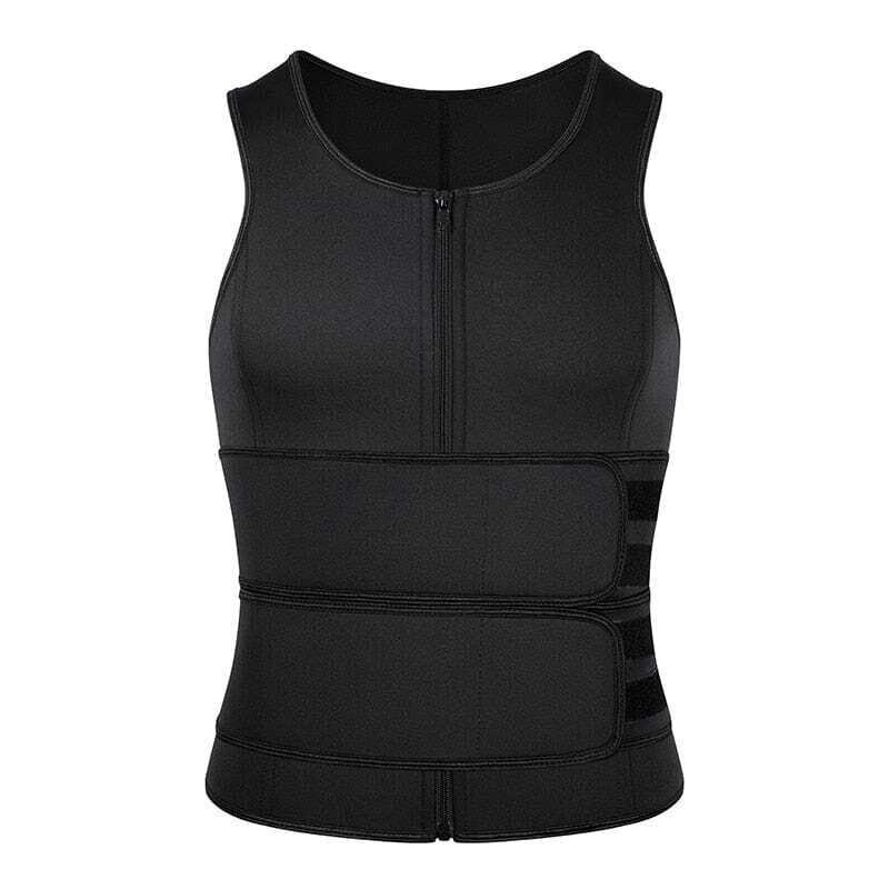 Sauna Waist Trainer Vest for Men Weight Loss Sweat Vest Double Tummy Control Trimmer Belts Neoprene Workout Upper Body Shaper