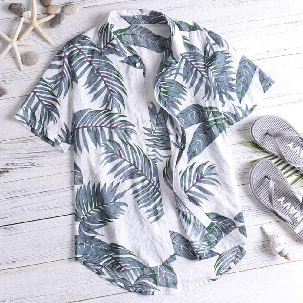 Short-sleeve Hawaiian shirts,  fruit floral beach shirts