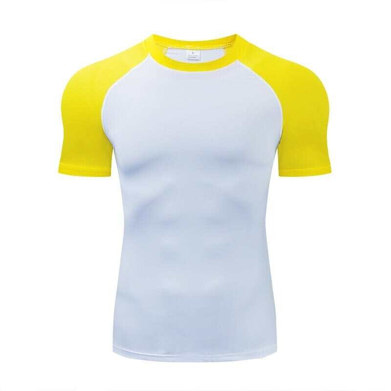 Yellow-White Men's Quick-Dry Running T-Shirt