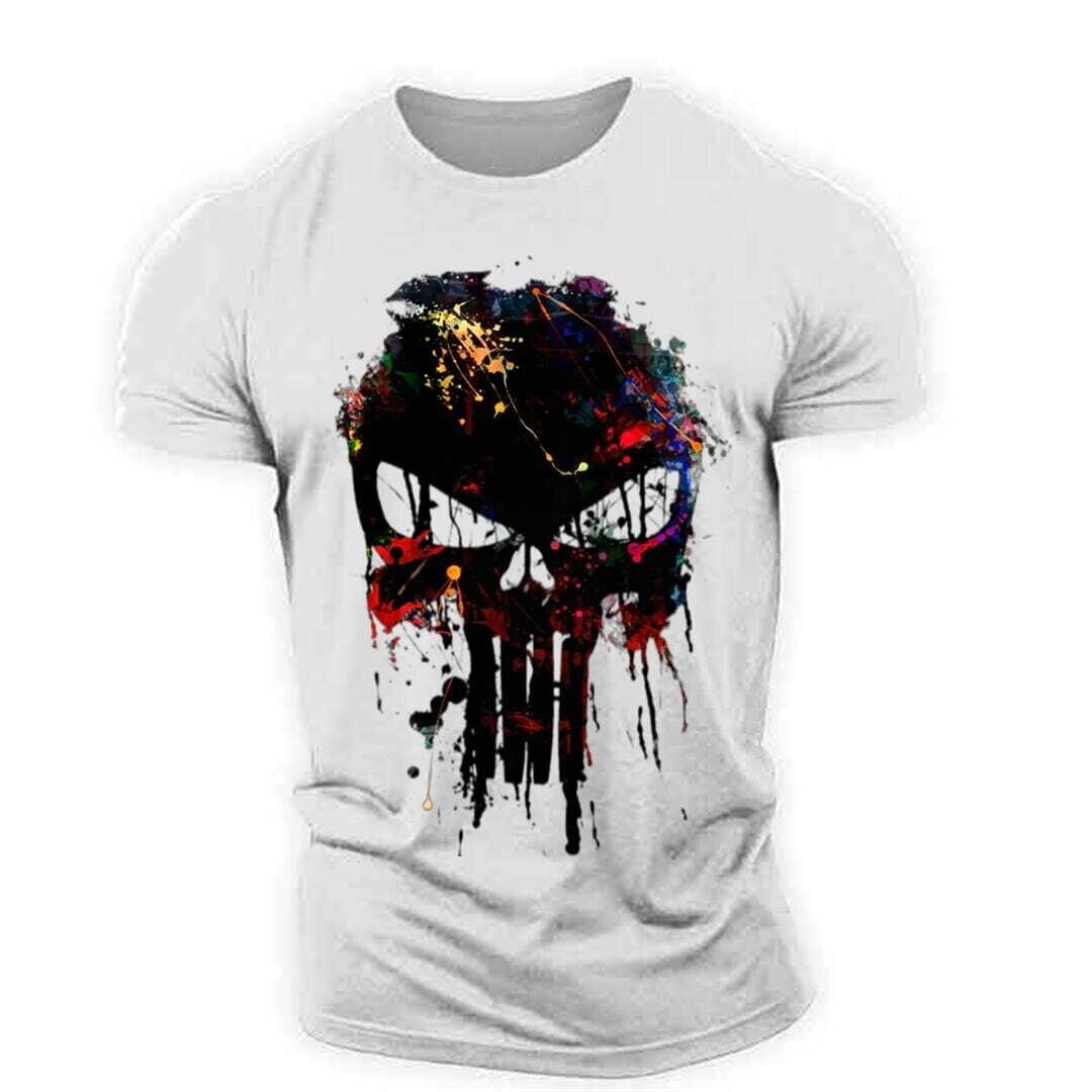Skull graphic t-shirts for muscle men, lightweight and breathable. T-Shirts
