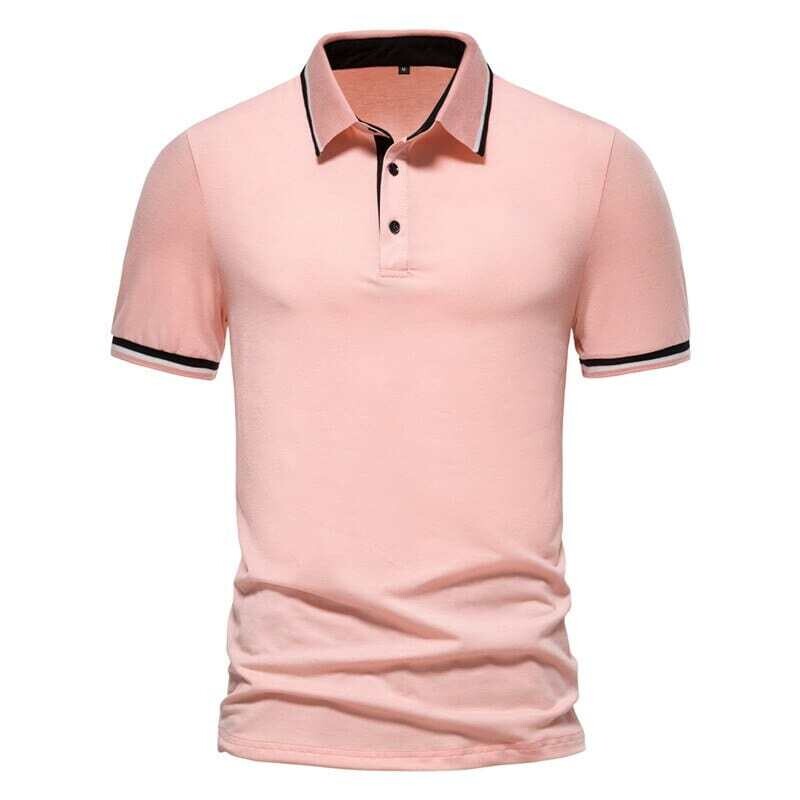 Pink Polo Manche Courte Homme For Men Summer Luxury Social Business Camisetas Top
