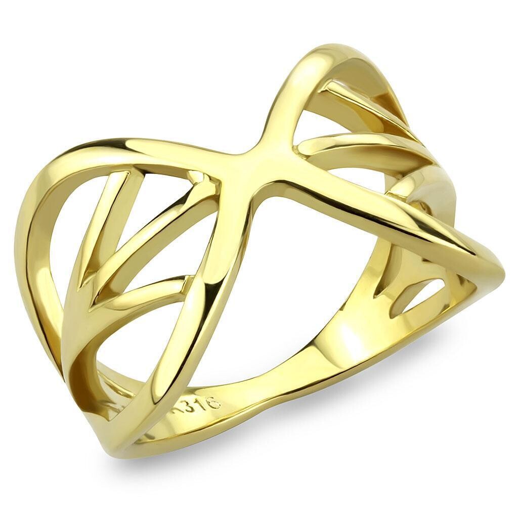 TK3624 - IP Gold(Ion Plating) Stainless Steel Ring with No Stone