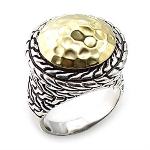6X084 - Reverse Two-Tone Brass Ring with No Stone