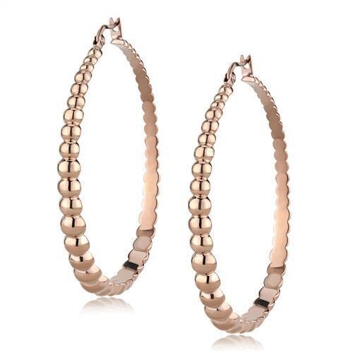 TK3068 - IP Rose Gold(Ion Plating) Stainless Steel Earrings with No Stone