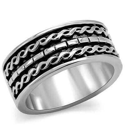 TK158 - High polished (no plating) Stainless Steel Ring with No Stone