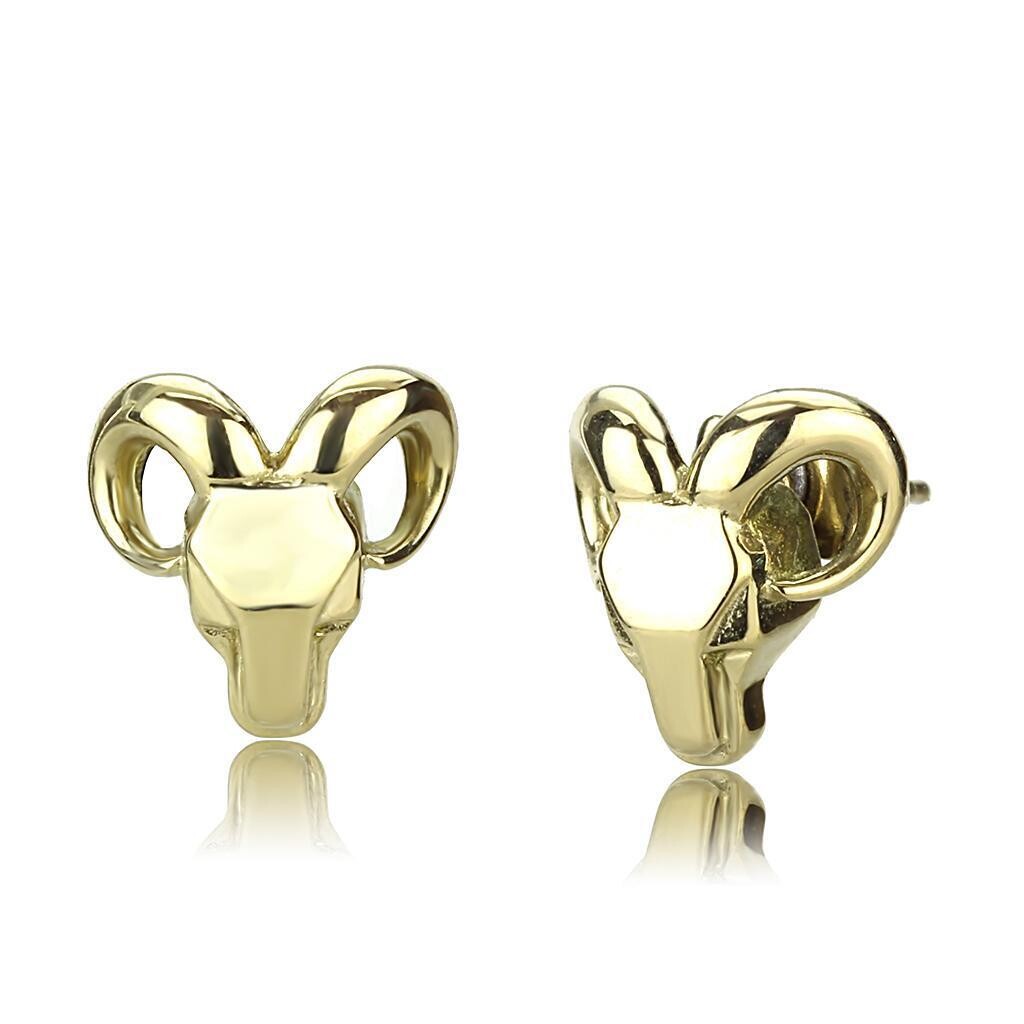 TK3289 - IP Gold(Ion Plating) Stainless Steel Earrings with No Stone