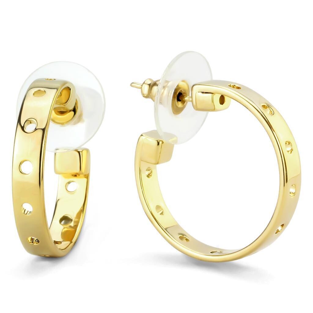 LO4681 - Gold Brass Earrings with No Stone