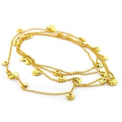 LO300 - Gold Brass Necklace with No Stone