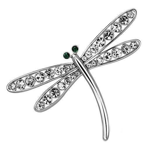 LO2825 - Imitation Rhodium White Metal Brooches with Top Grade Crystal  in Clear