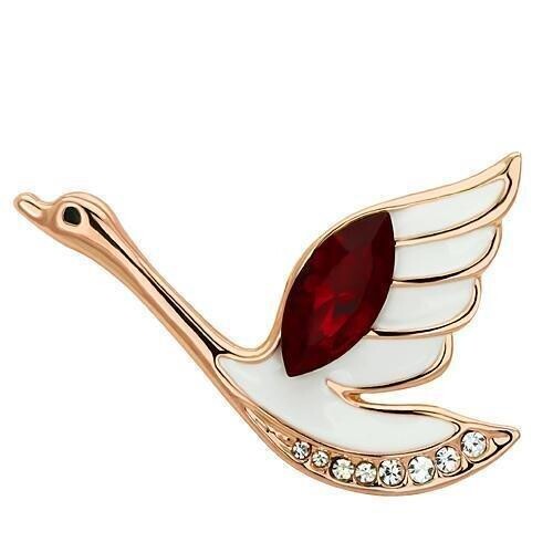 LO2762 - Flash Rose Gold White Metal Brooches with Top Grade Crystal  in Siam