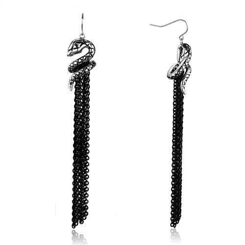 TK1479 - Two-Tone IP Black Stainless Steel Earrings with No Stone