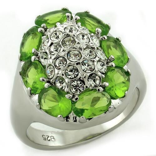 LOAS1153 - High-Polished 925 Sterling Silver Ring with AAA Grade CZ  in Clear