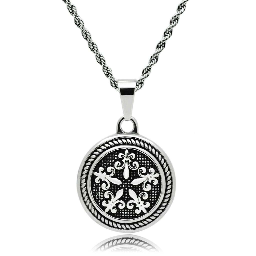 TK551 - High polished (no plating) Stainless Steel Chain Pendant with No Stone