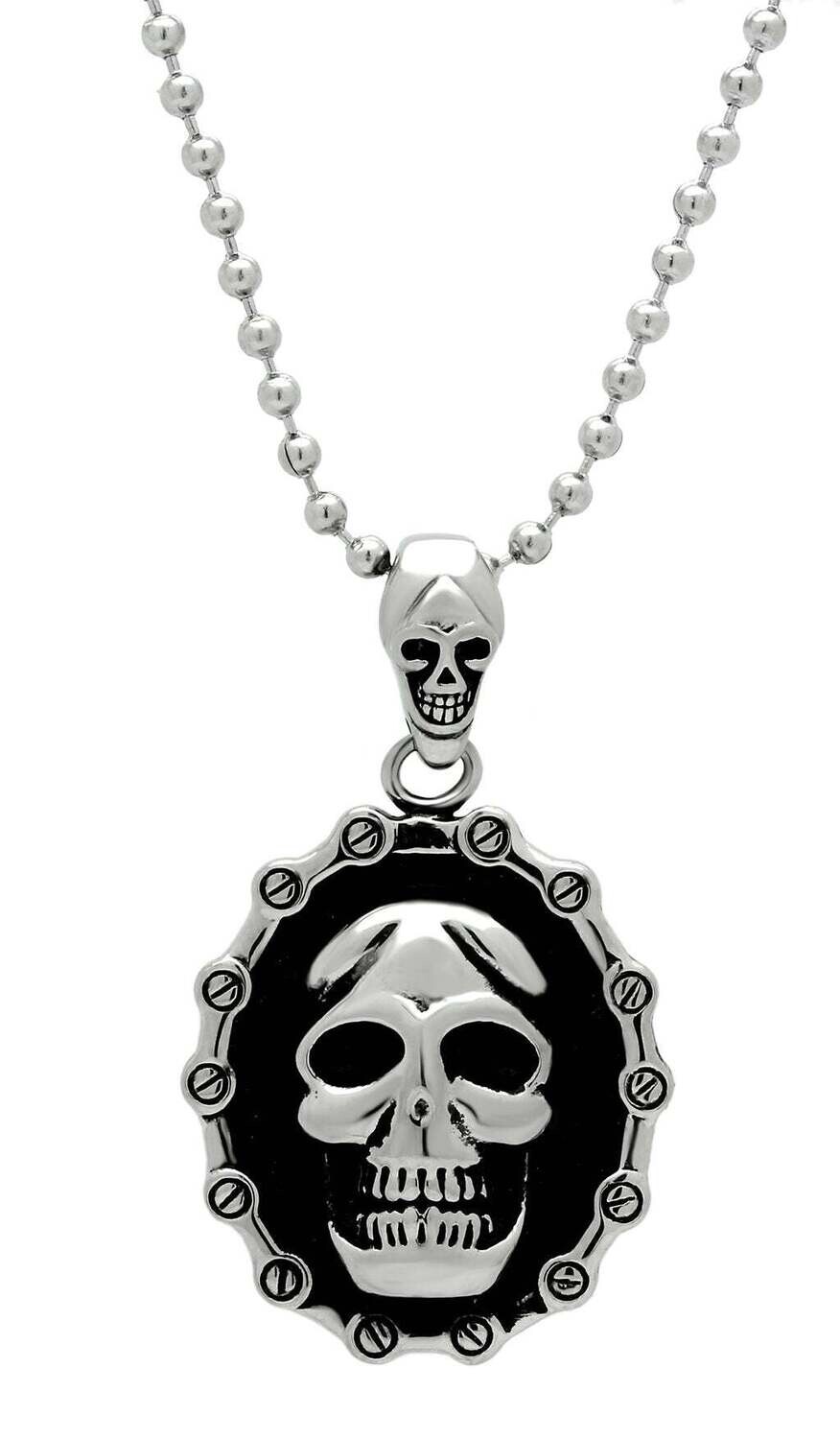 TK463 - High polished (no plating) Stainless Steel Chain Pendant with No Stone