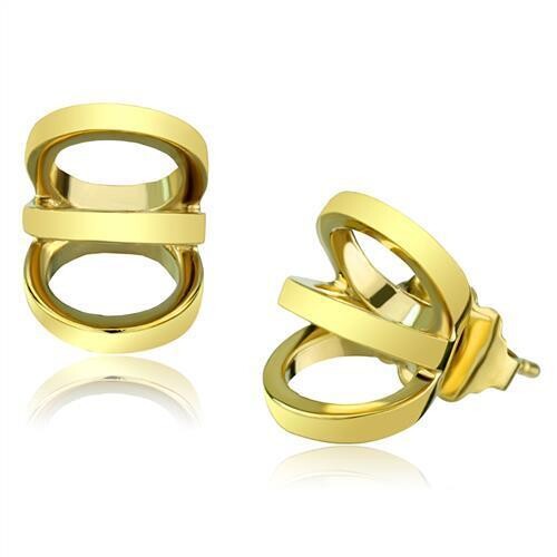 TK2952 - IP Gold(Ion Plating) Stainless Steel Earrings with No Stone