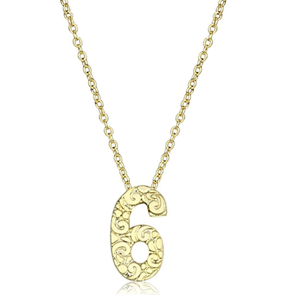 LO3463 - Flash Gold Brass Chain Pendant with Top Grade Crystal  in Clear