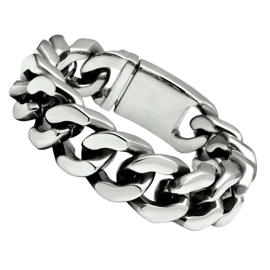 TK442 - High polished (no plating) Stainless Steel Bracelet with No Stone