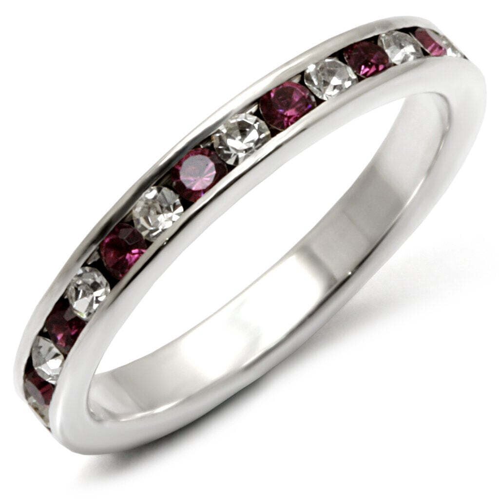 35126 - High-Polished 925 Sterling Silver Ring with Top Grade Crystal  in Amethyst