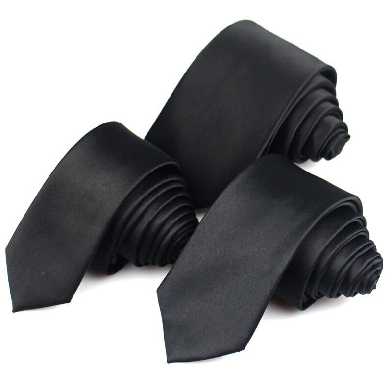Casual Business Wedding Slim Men's Ties Black Neck Ties For Men Suits Solid Tie Gravatas Skinny Neckties