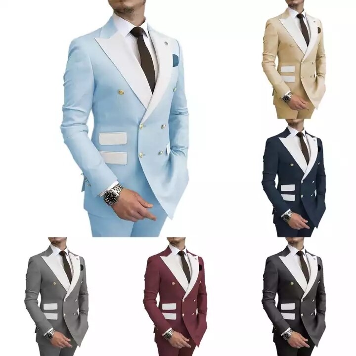 10%OFF 4XL-7XL  Men's Suit Two-piece Korean Slim Fit Business Groomsmen Casual Suit Men (suit+trousers)