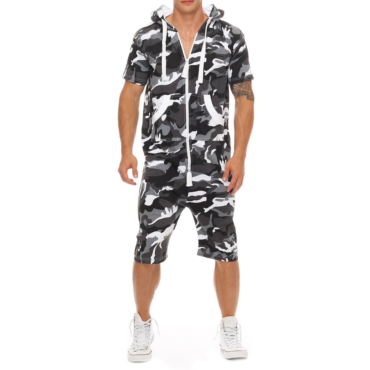 ZN 2021 new top and shorts clothing track Camouflage casual men's suits