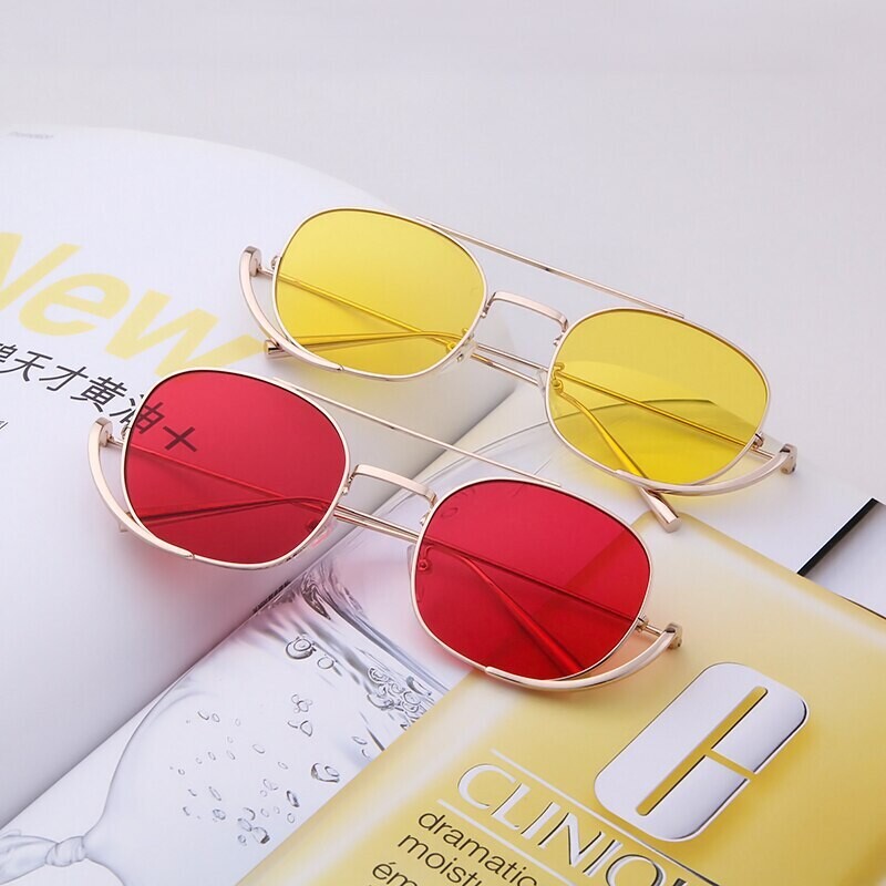 Retro square sunglasses women men luxury brand designer vintage anti blue light clear oval Sun Glasses Shades