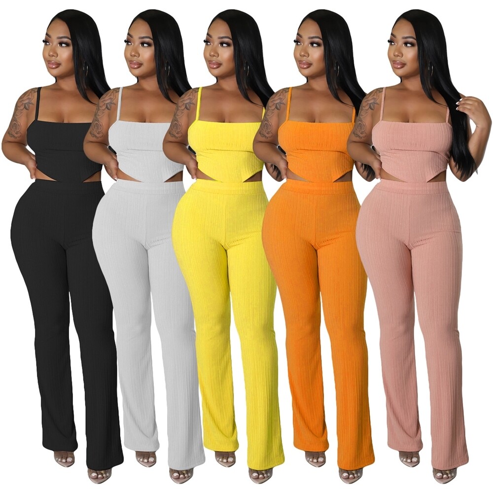 MD-2 Ladies Fashion Streetwear Shorts Blank Vest Women Mujer Solid Color Wide Leg Pants Ladies Summer Two Piece Outfits Clothing