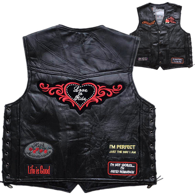 2019 Letter Embroidery Motorbike Leather Vests men Women Sleeveless Jackets Knight Streetwear Punk Black Motorcycle Waistcoat