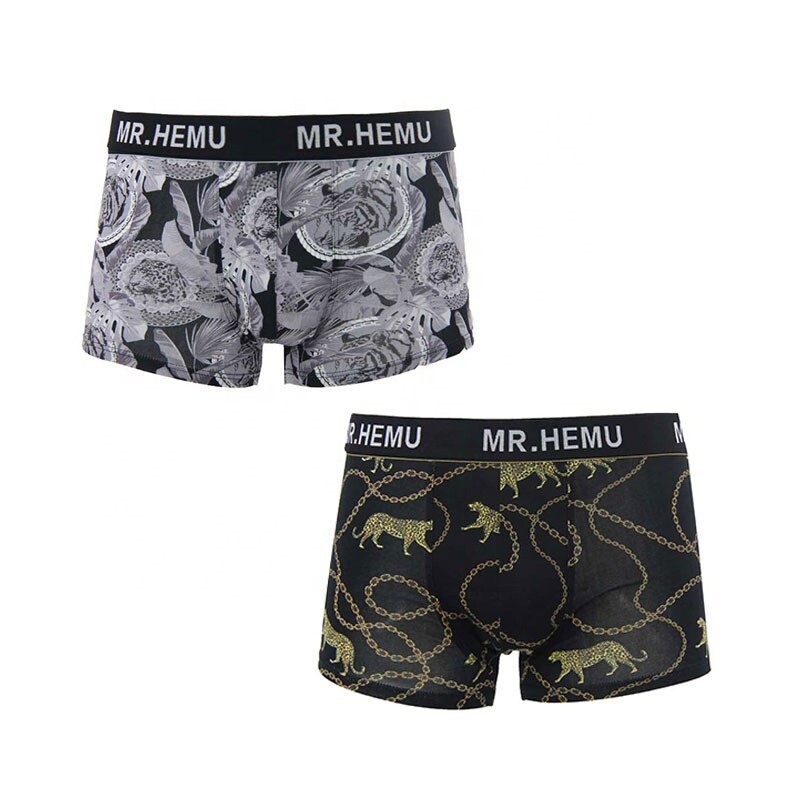 2pc boxer shorts cotton men underwear all print totem organic