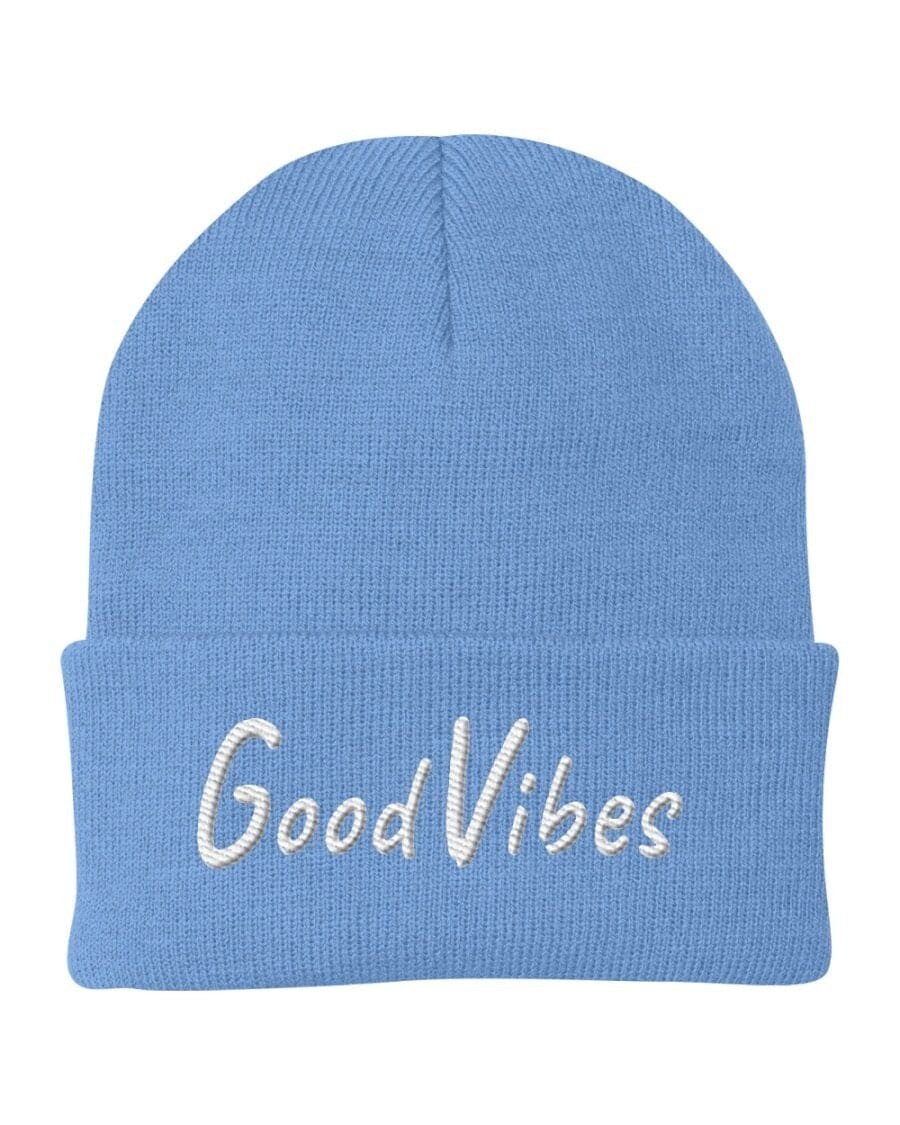 Uniquely You Knit Beanie Cap / Good Vibes Embroidered Hat - H26761