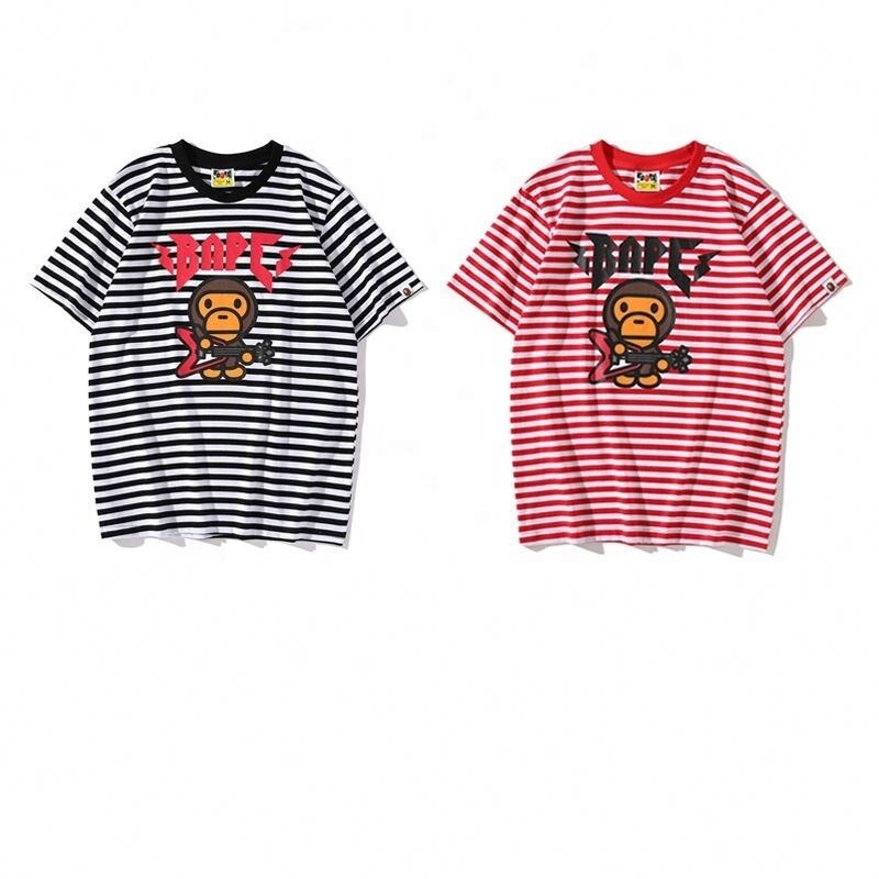 2022 Best Selling Unisex Casual T-shirt Bape Bass Hand Monkey Letter Printing T-shirt Loose Round Neck T-shirt