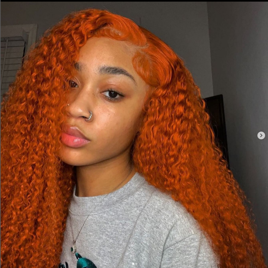 Ginger Lace Front Human Hair Wigs Colored Bob Curly Wigs For Women Bleached Knot Orange Color HD Transparent Lace ISHE Hair 180%