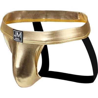Sexy Gold For Gold  leather jockstraps, low-rise JOCKMAIL bikini briefs for men.